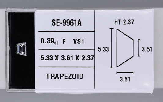 0.39 Carat Natural F VS1 Trapezoid Diamond SE-9961A