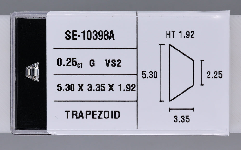 0.25 Carat Natural G VS2 Trapezoid Diamond SE-10398A