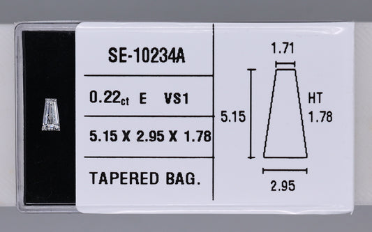 0.22 Carat Natural E VS1 Tapered baguette Diamond SE-10234A