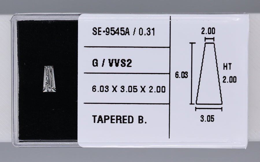 0.31 Carat Natural G VVS2 Tapered baguette Diamond SE-9545A