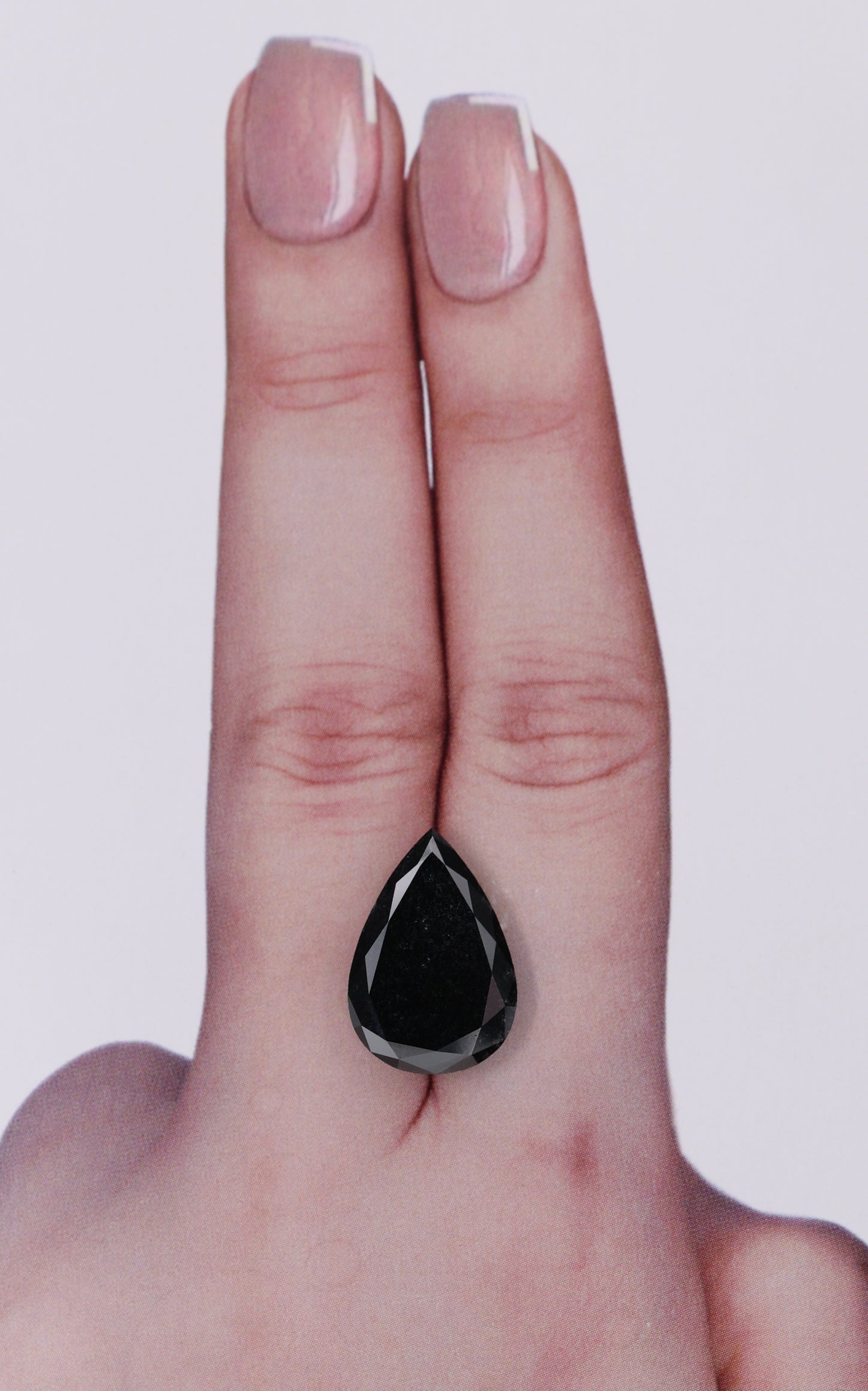 6.52 Carat Natural Fancy Black Pear Diamond SE-10440