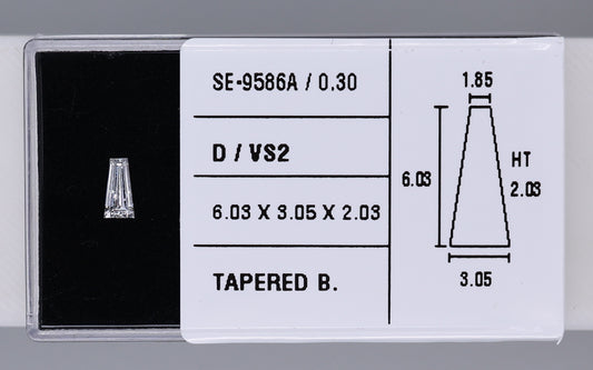 0.30 Carat Natural D VS2 Tapered baguette Diamond SE-9586A