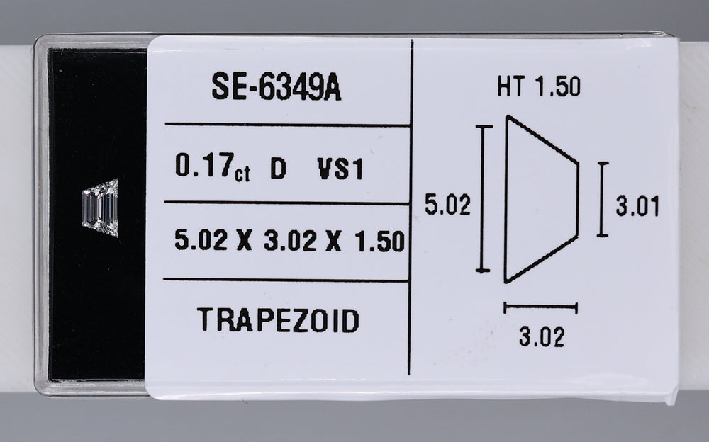 0.17 Carat Natural D VS1 Trapezoid Diamond SE-6349AAA