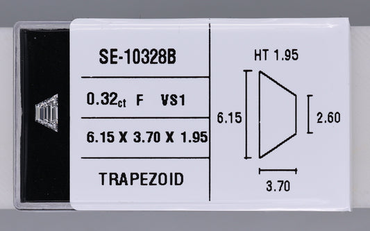 0.32 Carat Natural F VS1 Trapezoid Diamond SE-10328B