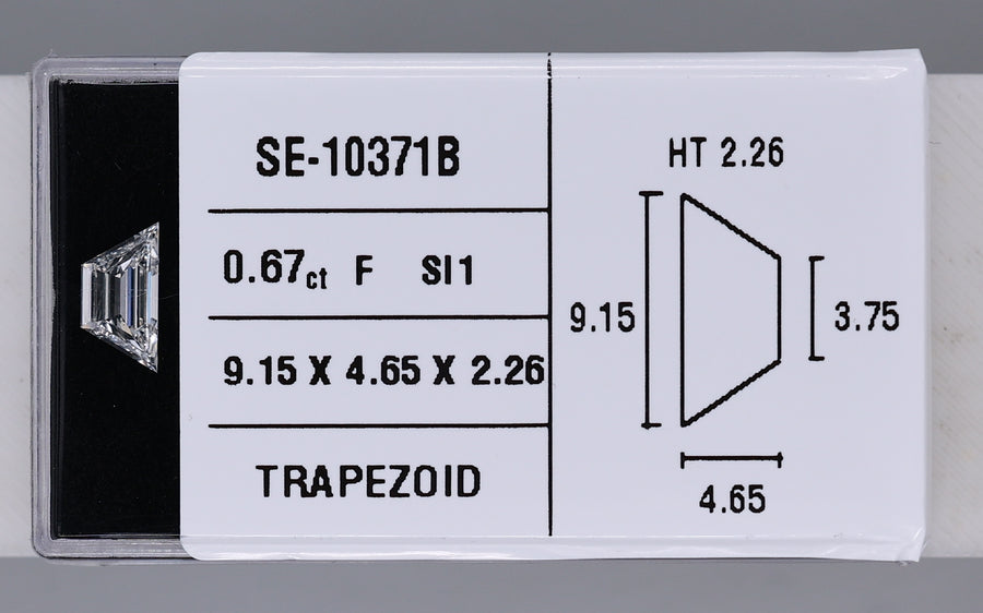0.67 Carat Natural F SI1 Trapezoid Diamond SE-10371B