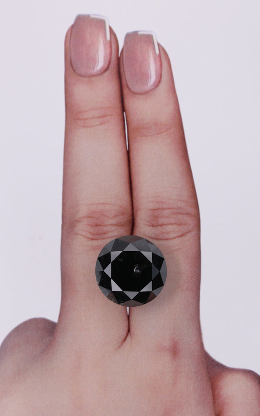 18.10 Carat Natural Fancy Black Round Diamond SE-9958