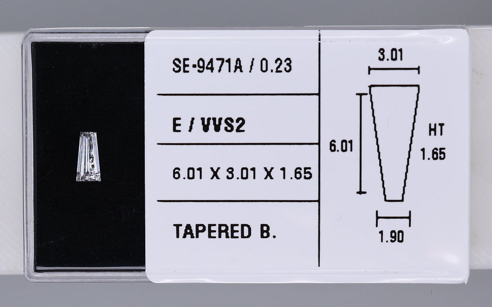 0.23 Carat Natural E VVS2 Tapered baguette Diamond SE-9471A