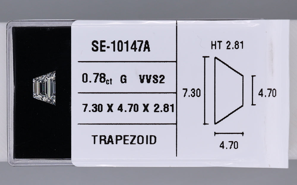 0.78 Carat Natural G VVS2 Trapezoid Diamond SE-10147A