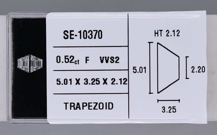 0.52 Carat Natural F VVS2 Trapezoid Diamond SE-10370