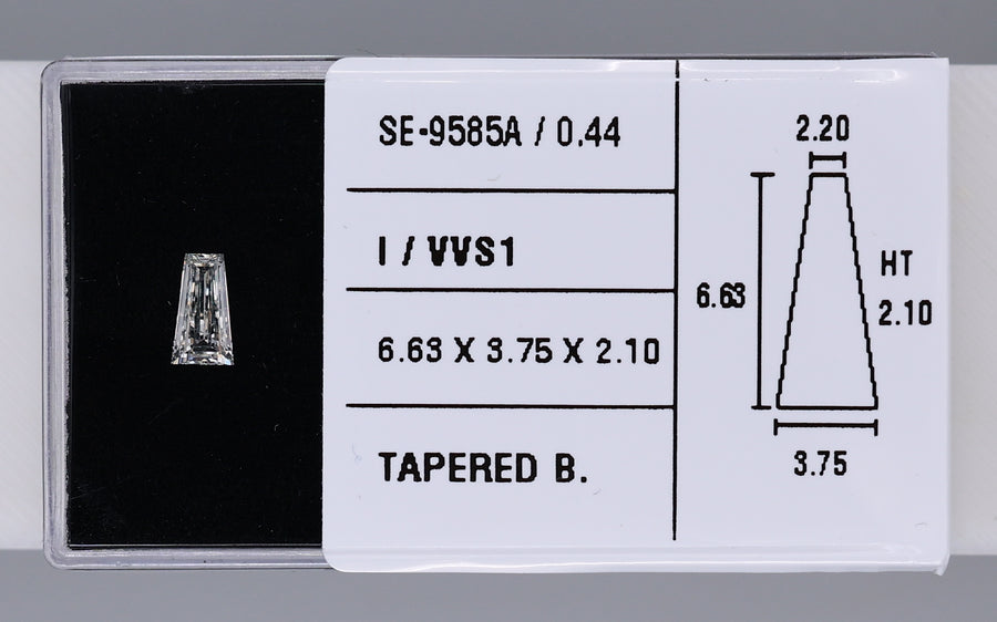 0.44 Carat Natural I VVS1 Tapered baguette Diamond SE-9585A