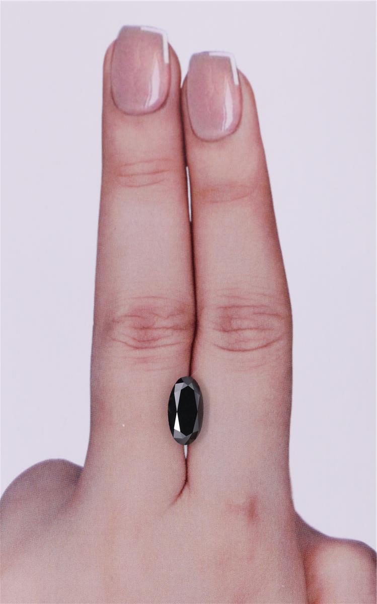GIA 1.77 Carat Natural Fancy Black Oval Diamond SE-9241GN