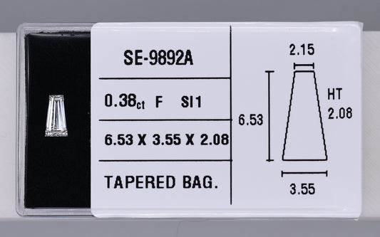0.38 Carat Natural F SI1 Tapered baguette Diamond SE-9892A
