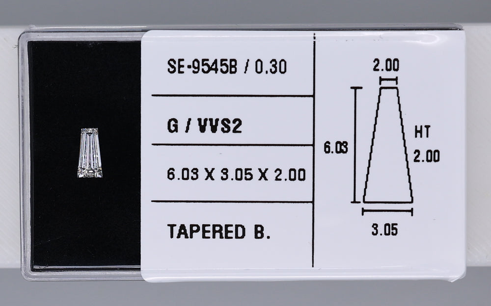 0.30 Carat Natural G VVS2 Tapered baguette Diamond SE-9545B