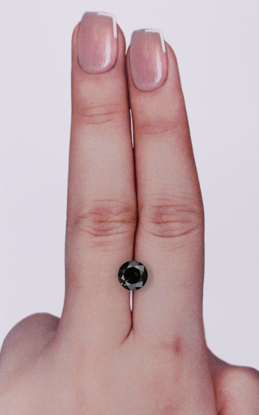 1.17 Carat Natural Fancy Black Round Diamond SE-9977