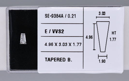 0.21 Carat Natural E VVS2 Tapered baguette Diamond SE-9384A
