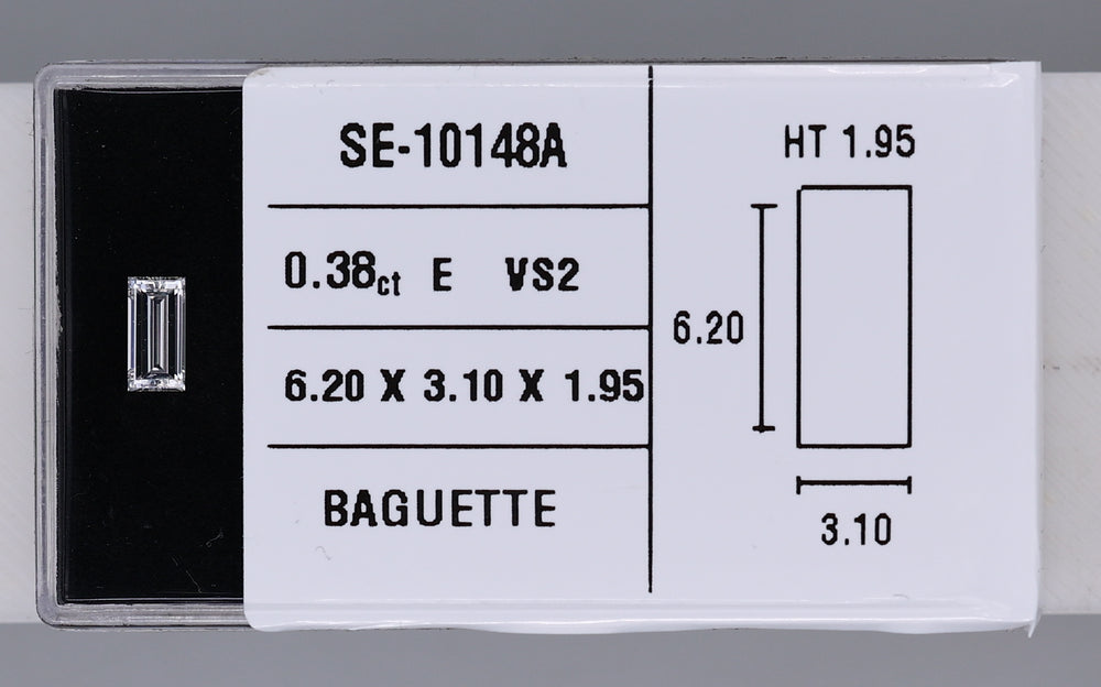 0.38 Carat Natural E VS2 Baguette Diamond SE-10148A