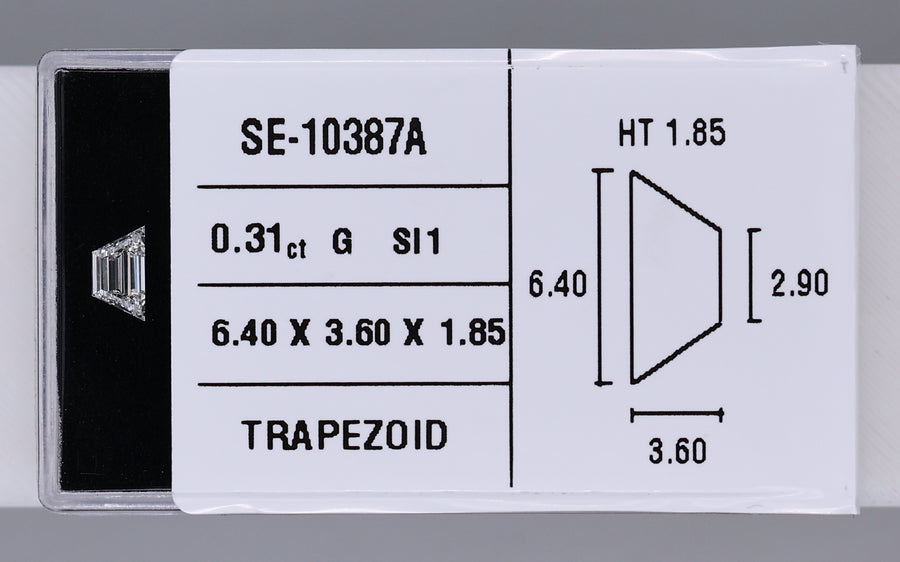 0.31 Carat Natural G SI1 Trapezoid Diamond SE-10387A