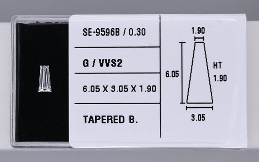 0.30 Carat Natural G VVS2 Tapered baguette Diamond SE-9596B