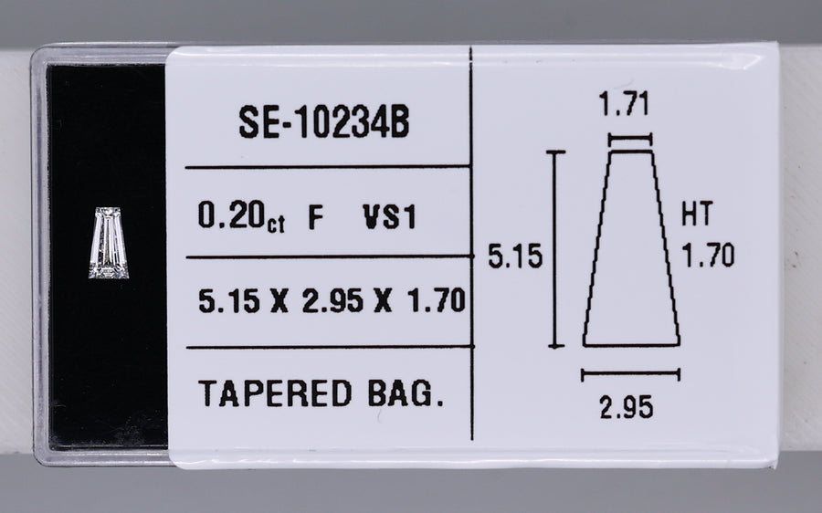 0.20 Carat Natural F VS1 Tapered baguette Diamond SE-10234B