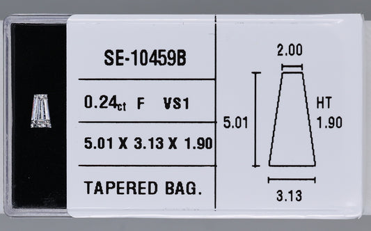 0.24 Carat Natural F VS1 Tapered baguette Diamond SE-10459B