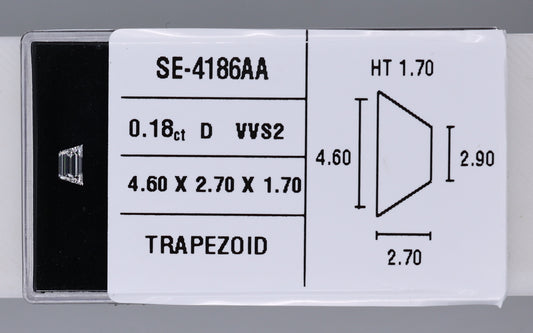 0.18 Carat Natural D VVS2 Trapezoid Diamond SE-4186A