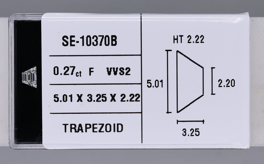 0.27 Carat Natural F VVS2 Trapezoid Diamond SE-10370B