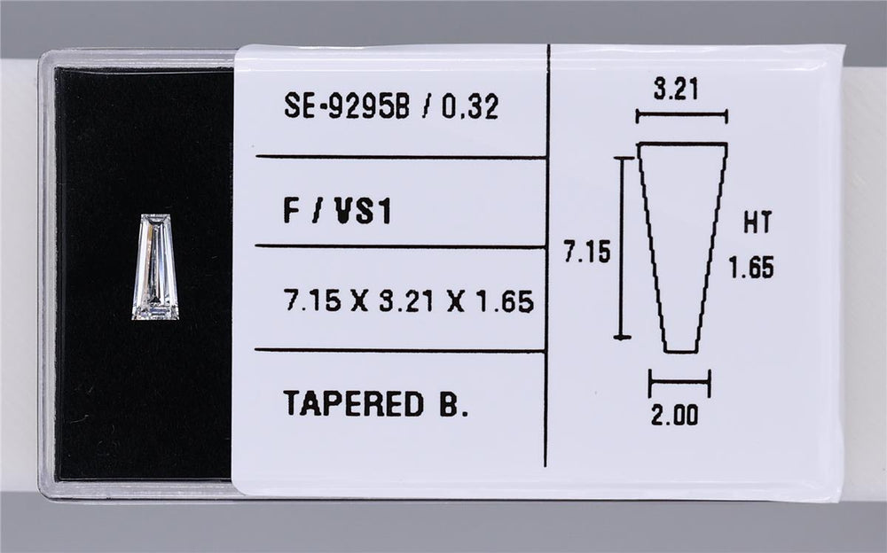 0.32 Carat Natural F VS1 Tapered baguette Diamond SE-9295B
