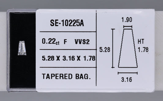 0.22 Carat Natural F VVS2 Tapered baguette Diamond SE-10225A