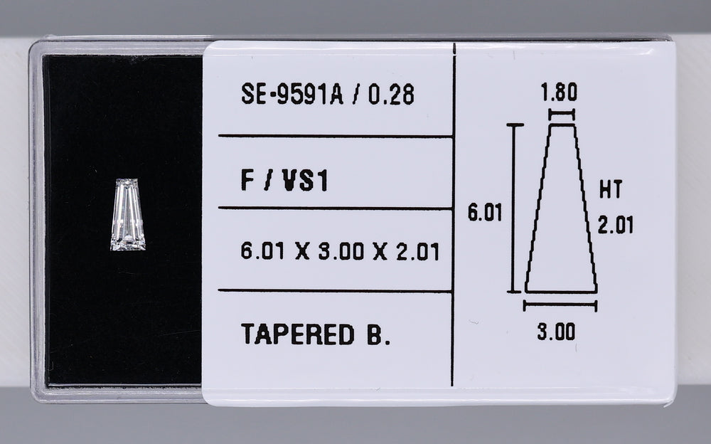 0.28 Carat Natural F VS1 Tapered baguette Diamond SE-9591A