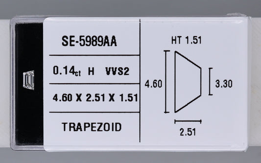 0.14 Carat Natural H VVS2 Trapezoid Diamond SE-5989AA