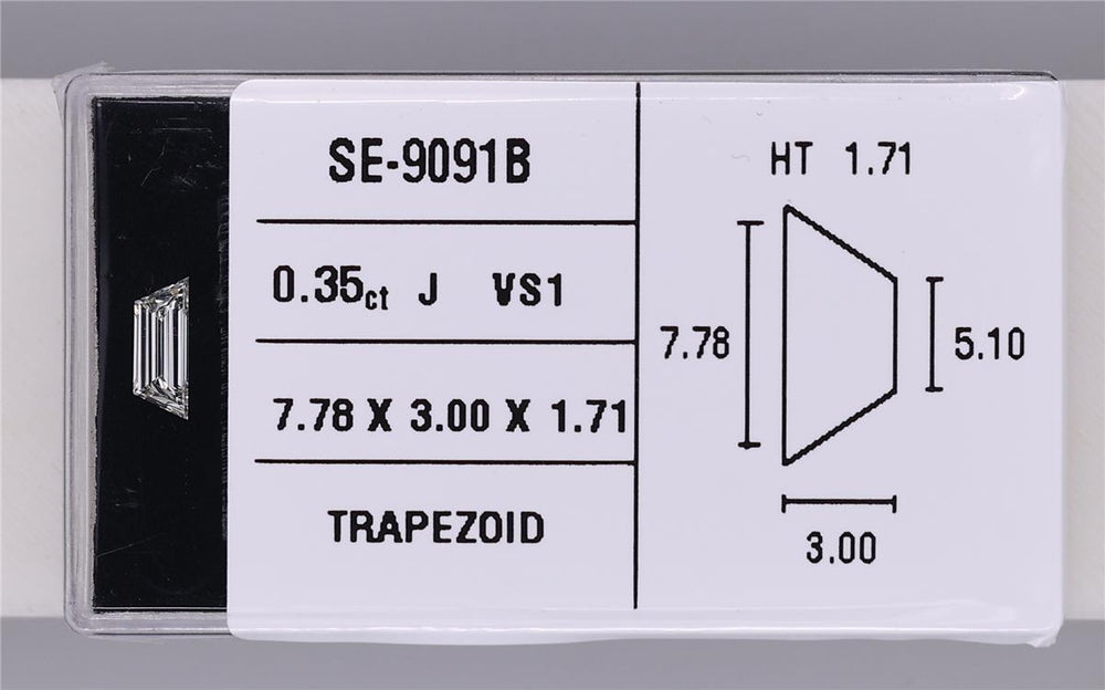 0.35 Carat Natural J VS1 Trapezoid Diamond SE-9091B