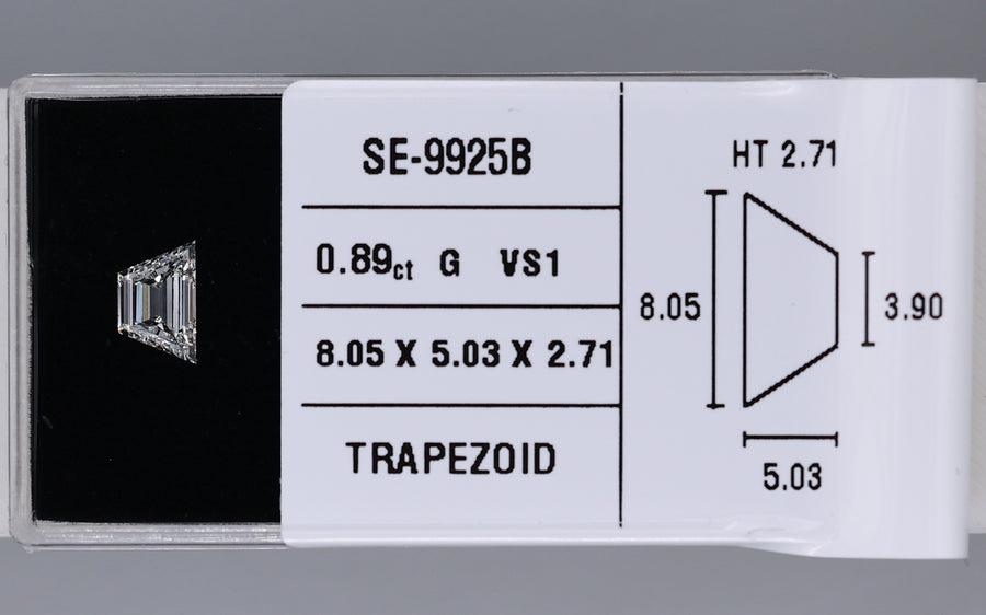 0.89 Carat Natural G VS1 Trapezoid Diamond SE-9925B
