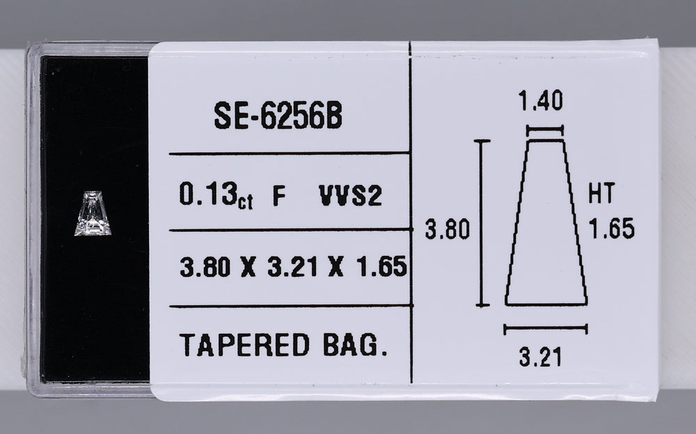 0.13 Carat Natural F VVS2 Tapered baguette Diamond SE-6256B