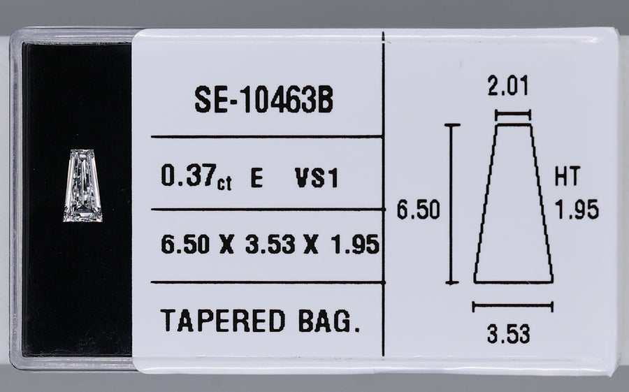 0.37 Carat Natural E VS1 Tapered baguette Diamond SE-10463B
