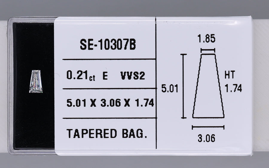 0.21 Carat Natural E VVS2 Tapered baguette Diamond SE-10307B