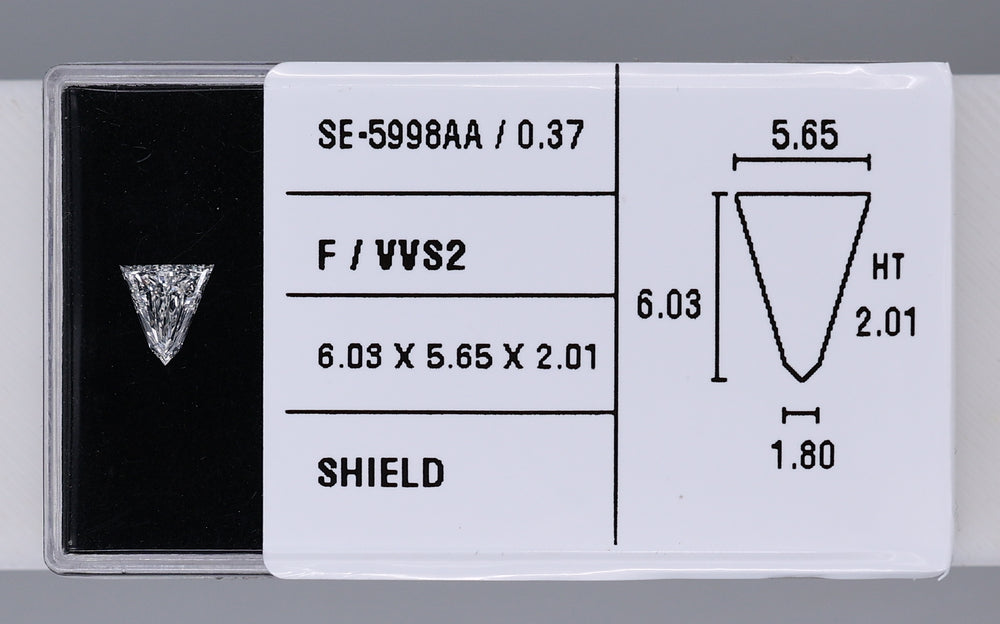 0.37 Carat Natural F VVS2 Shield Diamond SE-5998AA