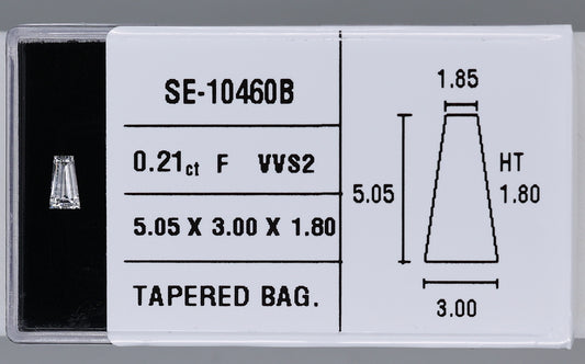 0.21 Carat Natural F VVS2 Tapered baguette Diamond SE-10460B