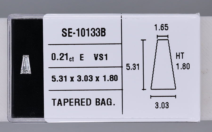 0.21 Carat Natural E VS1 Tapered baguette Diamond SE-10133B