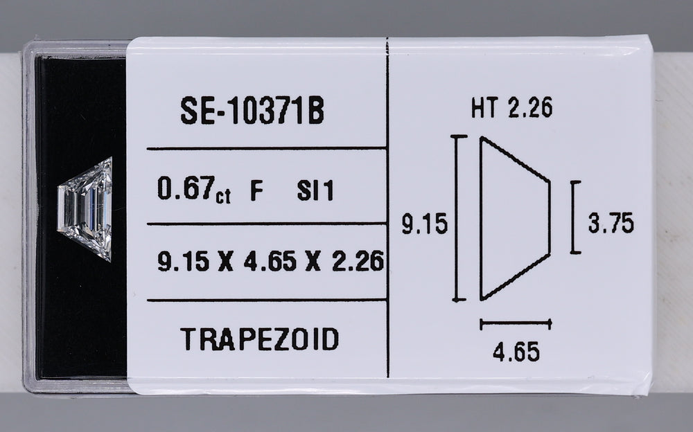 0.67 Carat Natural F SI1 Trapezoid Diamond SE-10371B