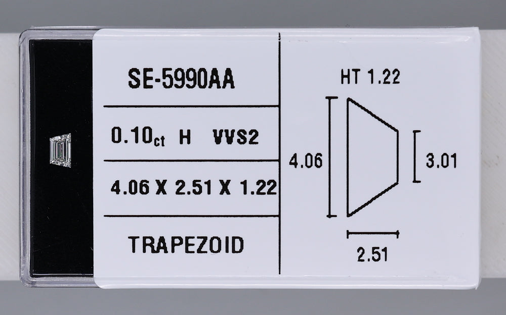 0.10 Carat Natural H VVS2 Trapezoid Diamond SE-5990AA