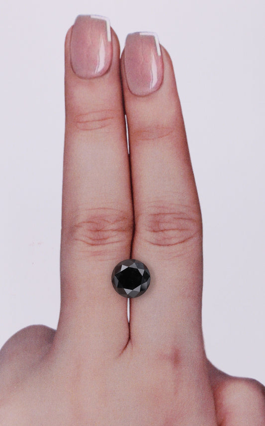 3.27 Carat Natural Fancy Black Round Diamond SE-9974