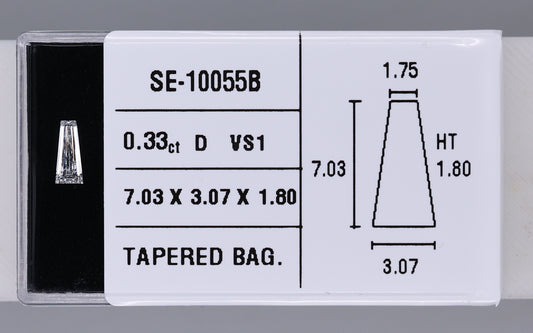 0.33 Carat Natural D VS1 Tapered baguette Diamond SE-10055B