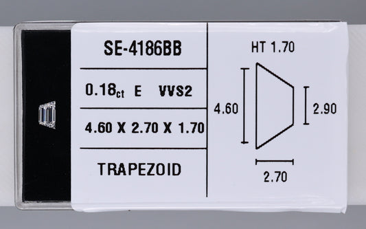 0.18 Carat Natural E VVS2 Trapezoid Diamond SE-4186B