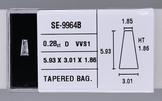 0.28 Carat Natural D VVS1 Tapered baguette Diamond SE-9964B