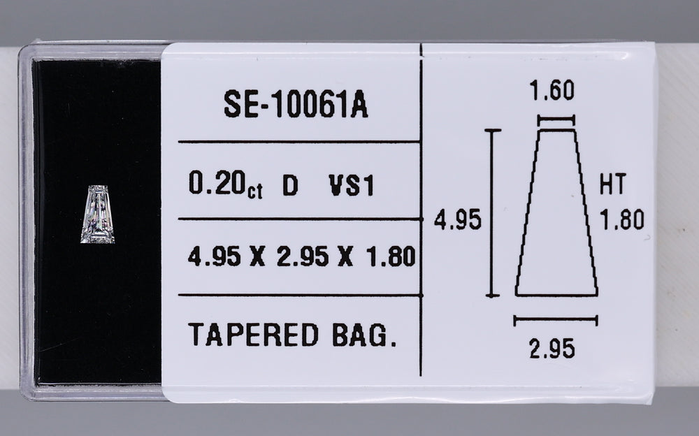0.20 Carat Natural D VS1 Tapered baguette Diamond SE-10061A