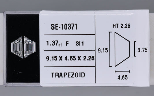 1.37 Carat Natural F SI1 Trapezoid Diamond SE-10371