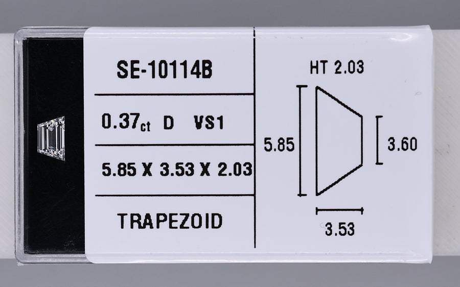 0.37 Carat Natural D VS1 Trapezoid Diamond SE-10114B