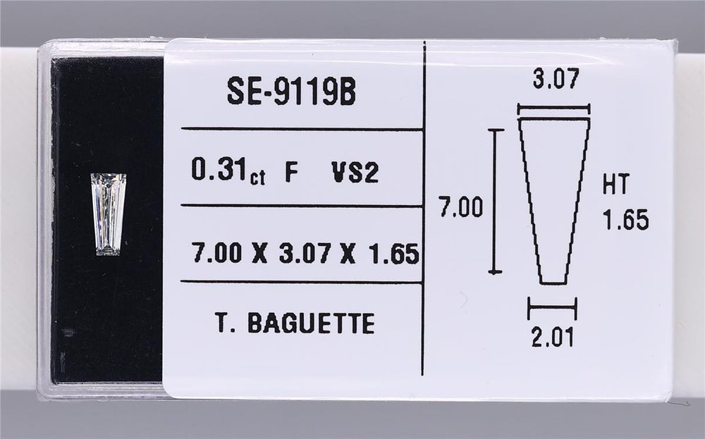 0.31 Carat Natural F VS2 Tapered baguette Diamond SE-9119B