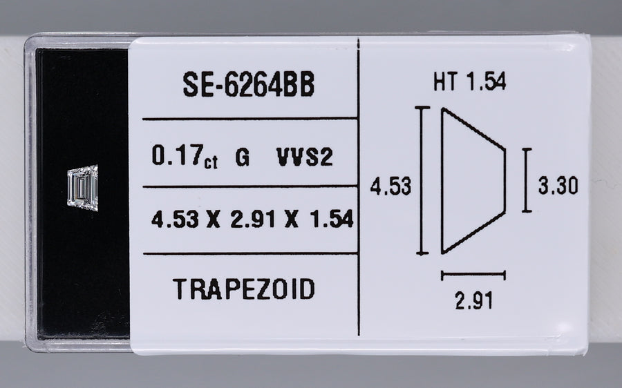 0.17 Carat Natural G VVS2 Trapezoid Diamond SE-6264BB