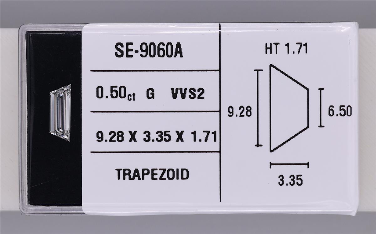 0.50 Carat Natural G VVS2 Trapezoid Diamond SE-9060A